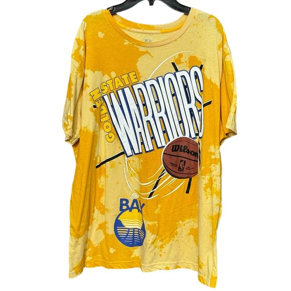 Golden State Warriors NBA Basketball Yellow The Bay tie dye t-shirt Size XL - Picture 1 of 4